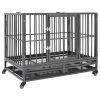 Dog Cage with Wheels Steel 40.2"x28.3"x33.5"