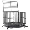 Dog Cage with Wheels Steel 40.2"x28.3"x33.5"